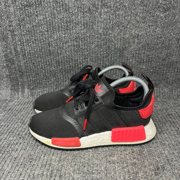 Adidas NMD R1 Black Scarlet Flash Red Athletic Running Shoes Women’s 6.5 EH0206 - Picture 3 of 8